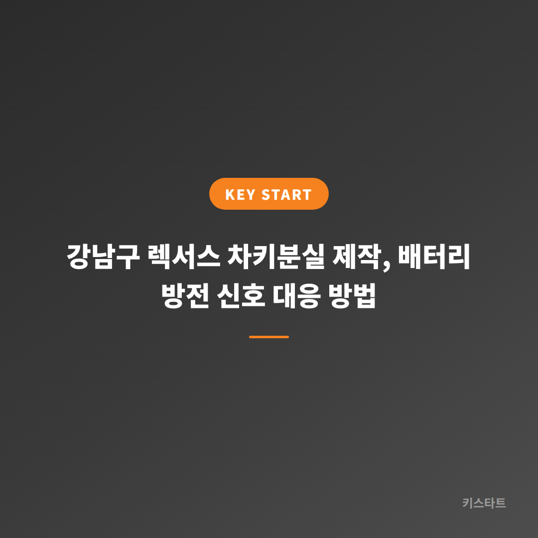 강남구 렉서스 차키분실 제작, 배터리 방전 신호 대응 방법