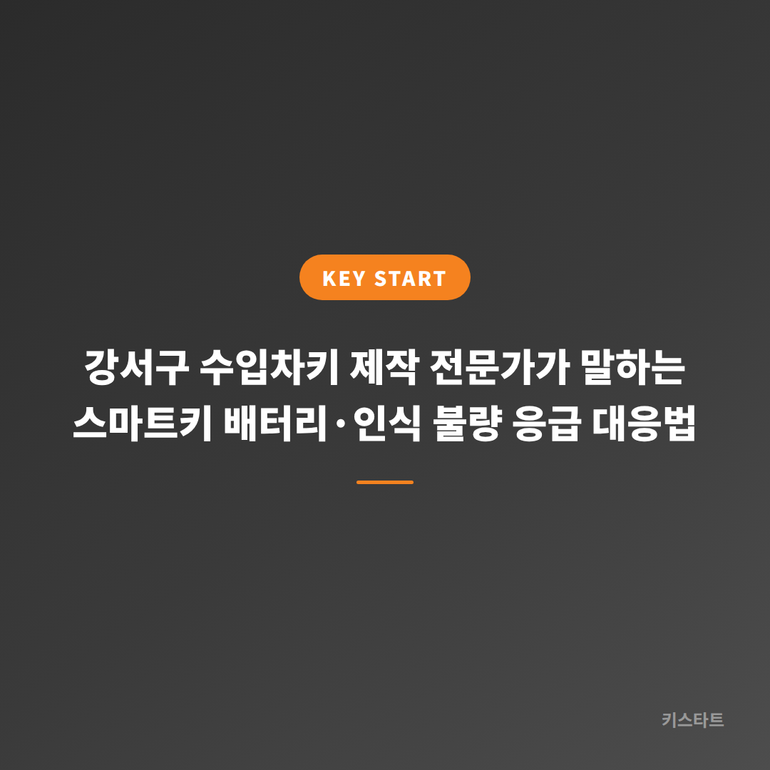 강서구 수입차키 제작 전문가가 말하는 스마트키 배터리·인식 불량 응급 대응법