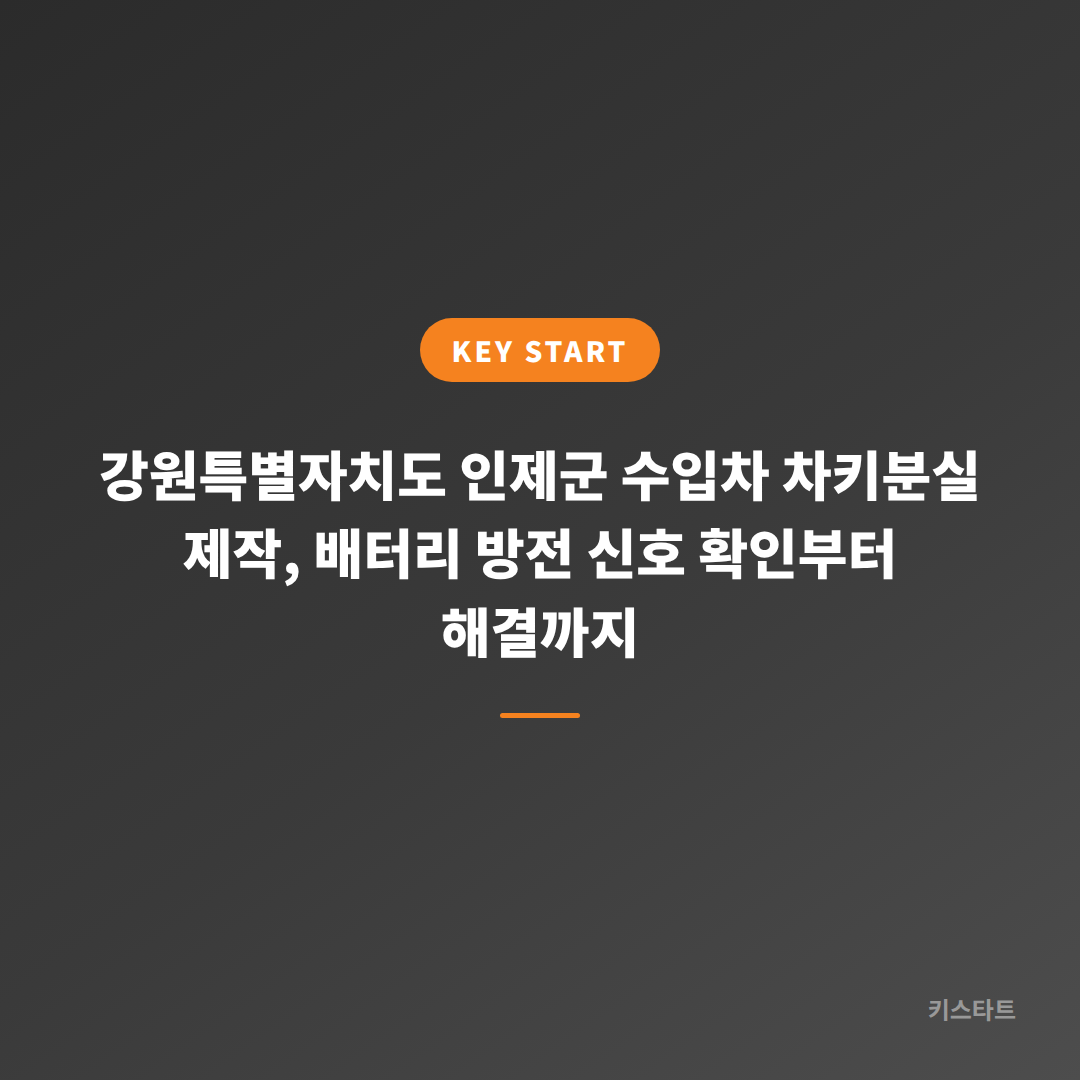 강원특별자치도 인제군 수입차 차키분실 제작, 배터리 방전 신호 확인부터 해결까지