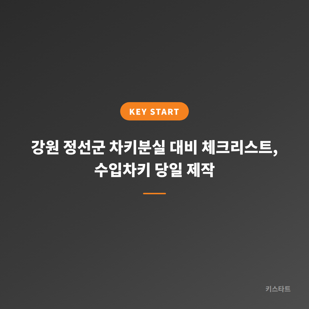 강원 정선군 차키분실 대비 체크리스트, 수입차키 당일 제작