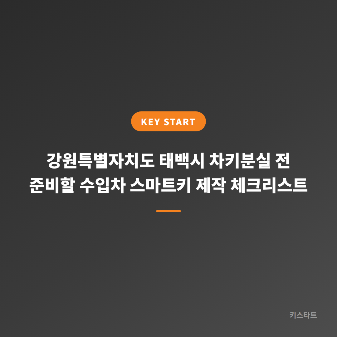 강원특별자치도 태백시 차키분실 전 준비할 수입차 스마트키 제작 체크리스트