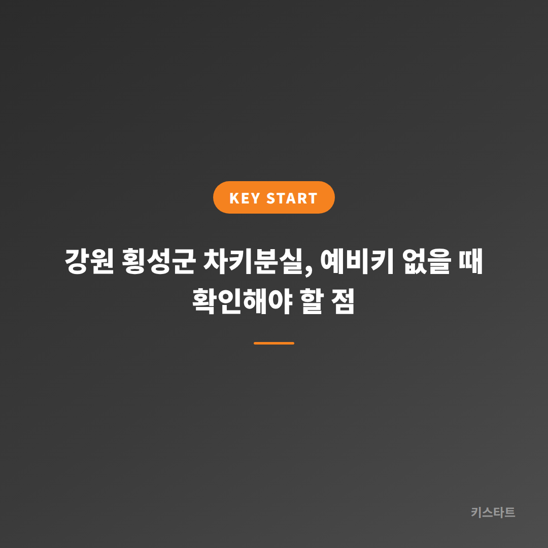 강원 횡성군 차키분실, 예비키 없을 때 확인해야 할 점
