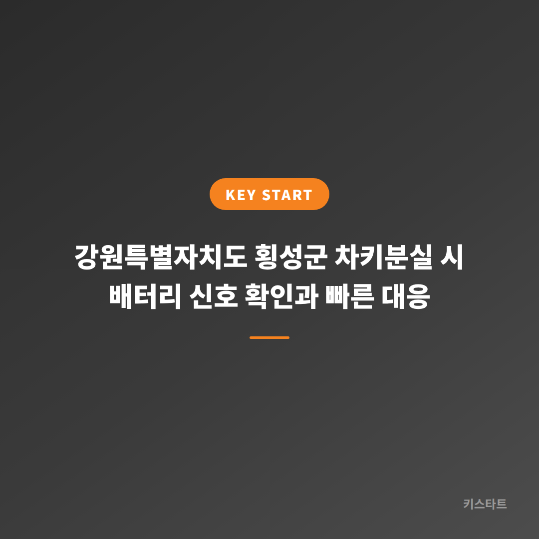 강원특별자치도 횡성군 차키분실 시 배터리 신호 확인과 빠른 대응