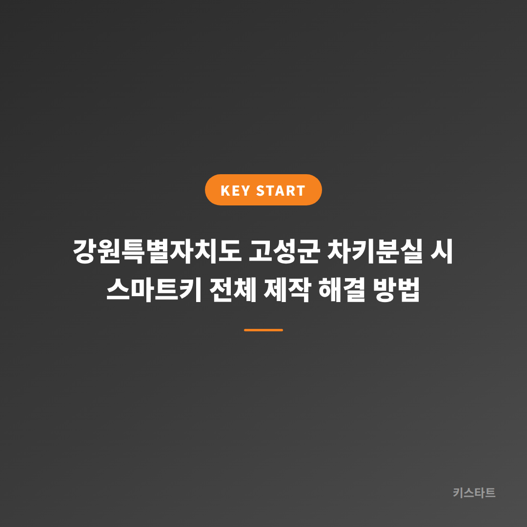 강원특별자치도 고성군 차키분실 시 스마트키 전체 제작 해결 방법