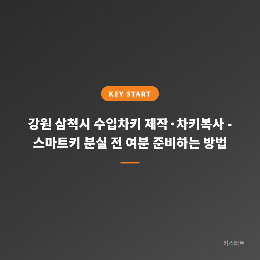 강원 삼척시 수입차키 제작·차키복사 - 스마트키 분실 전 여분 준비하는 방법