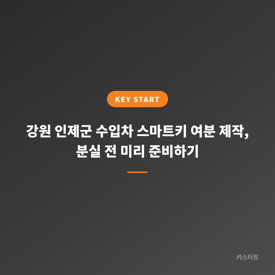 강원 인제군 수입차 스마트키 여분 제작, 분실 전 미리 준비하기