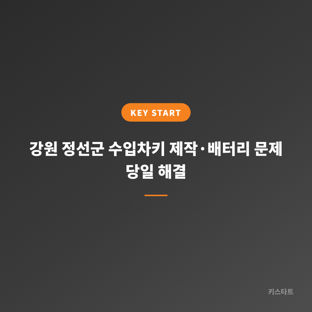 강원 정선군 수입차키 제작·배터리 문제 당일 해결