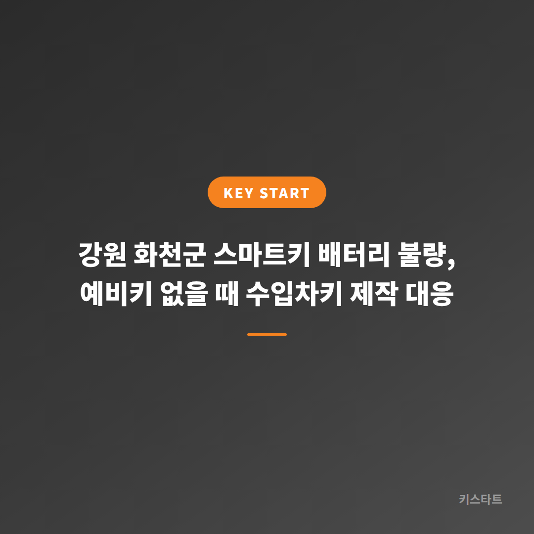 강원 화천군 스마트키 배터리 불량, 예비키 없을 때 수입차키 제작 대응