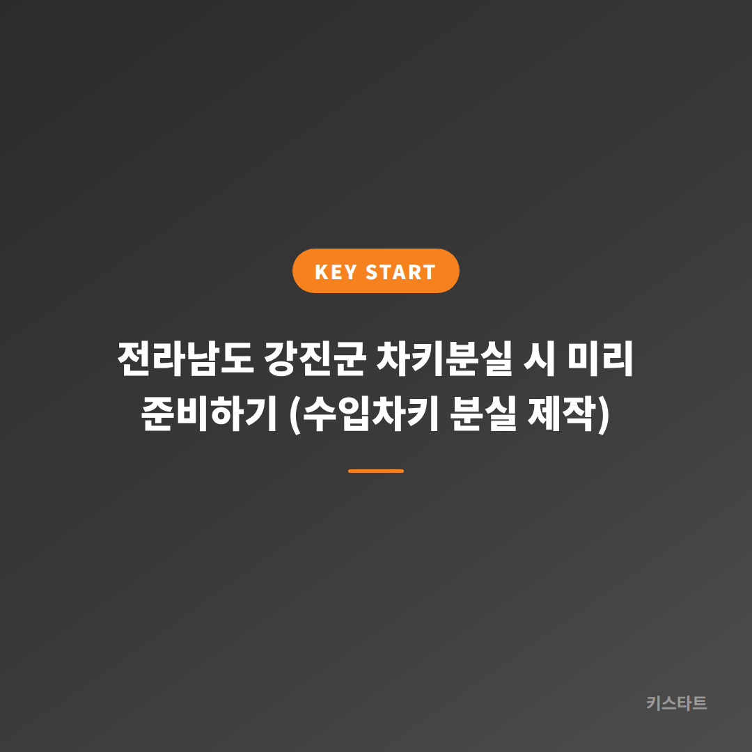 전라남도 강진군 차키분실 시 미리 준비하기 (수입차키 분실 제작)