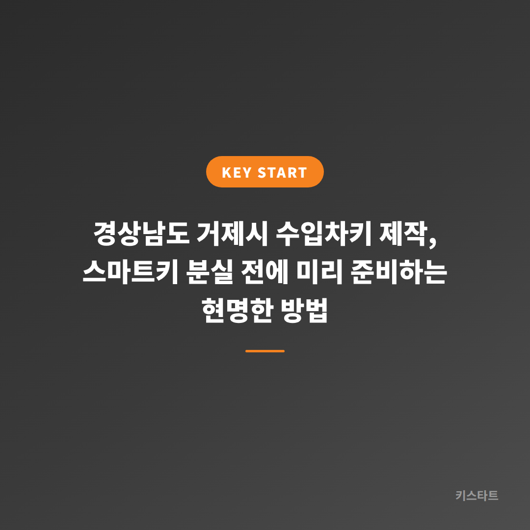 경상남도 거제시 수입차키 제작, 스마트키 분실 전에 미리 준비하는 현명한 방법