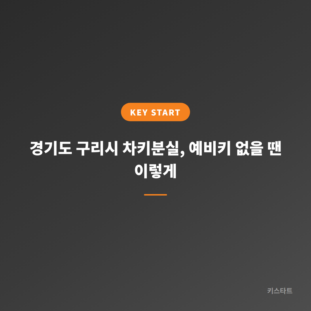 경기도 구리시 차키분실, 예비키 없을 땐 이렇게