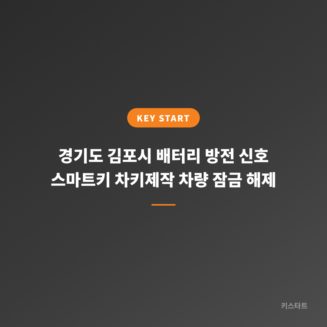 경기도 김포시 배터리 방전 신호 스마트키 차키제작 차량 잠금 해제