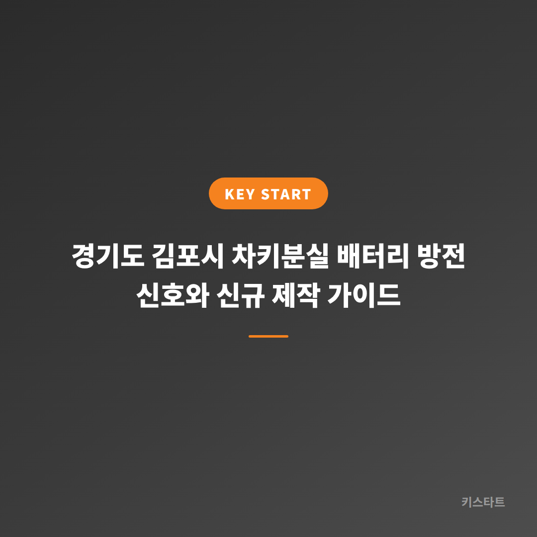 경기도 김포시 차키분실 배터리 방전 신호와 신규 제작 가이드 대표 이미지