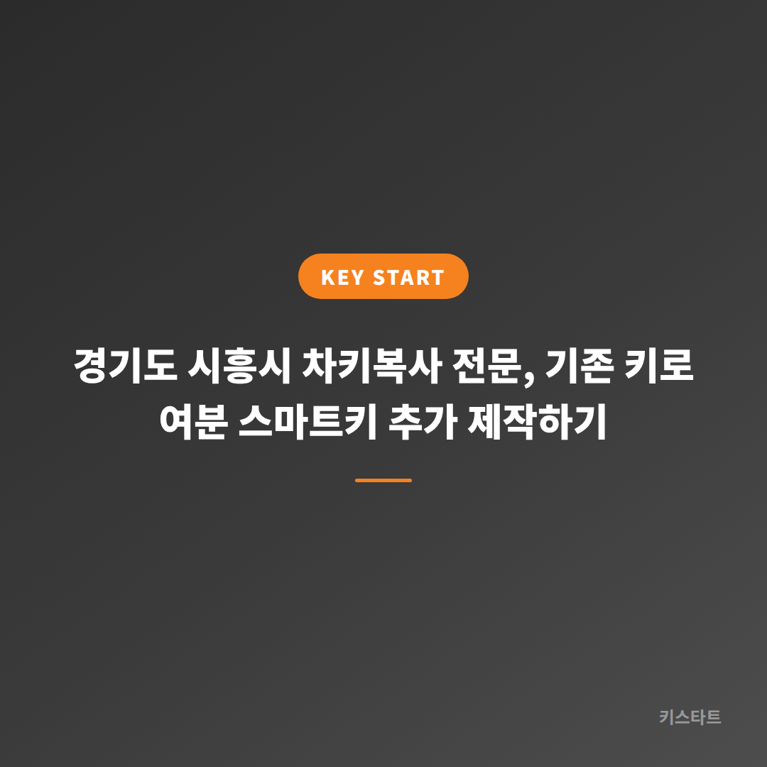 경기도 시흥시 차키복사 전문, 기존 키로 여분 스마트키 추가 제작하기