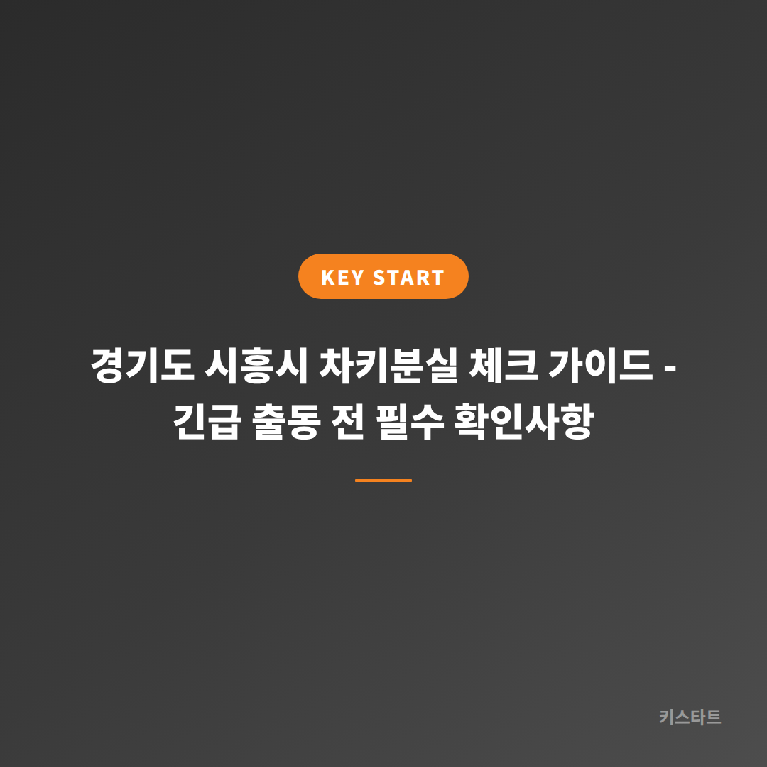 경기도 시흥시 차키분실 체크 가이드 - 긴급 출동 전 필수 확인사항