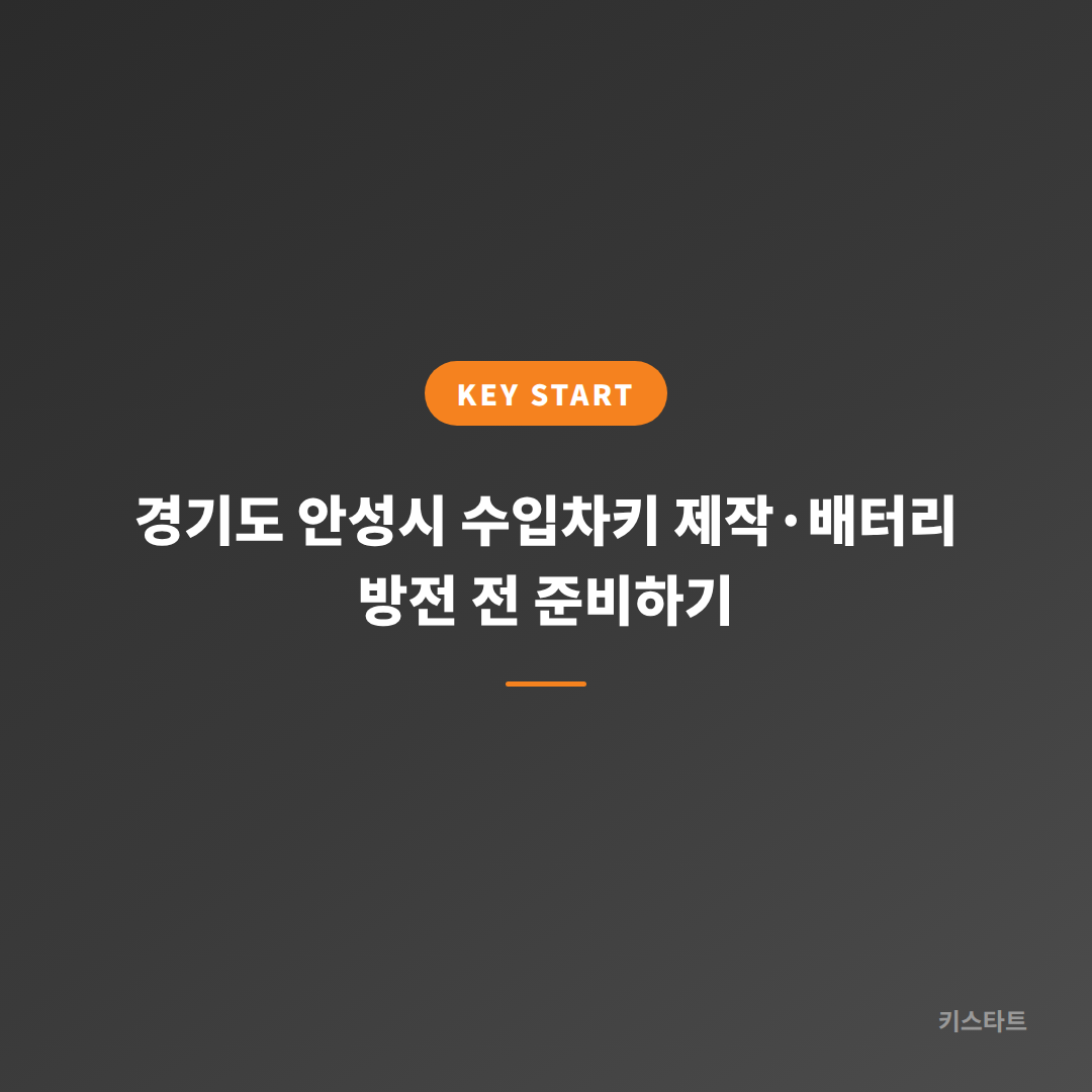 경기도 안성시 수입차키 제작·배터리 방전 전 준비하기