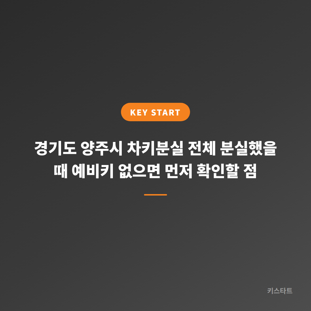 경기도 양주시 차키분실 전체 분실했을 때 예비키 없으면 먼저 확인할 점