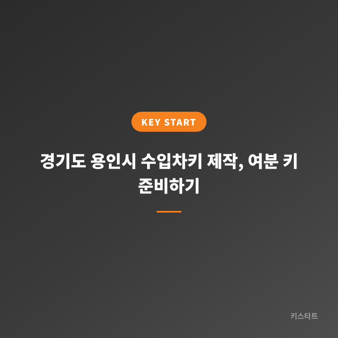 경기도 용인시 수입차키 제작, 여분 키 준비하기