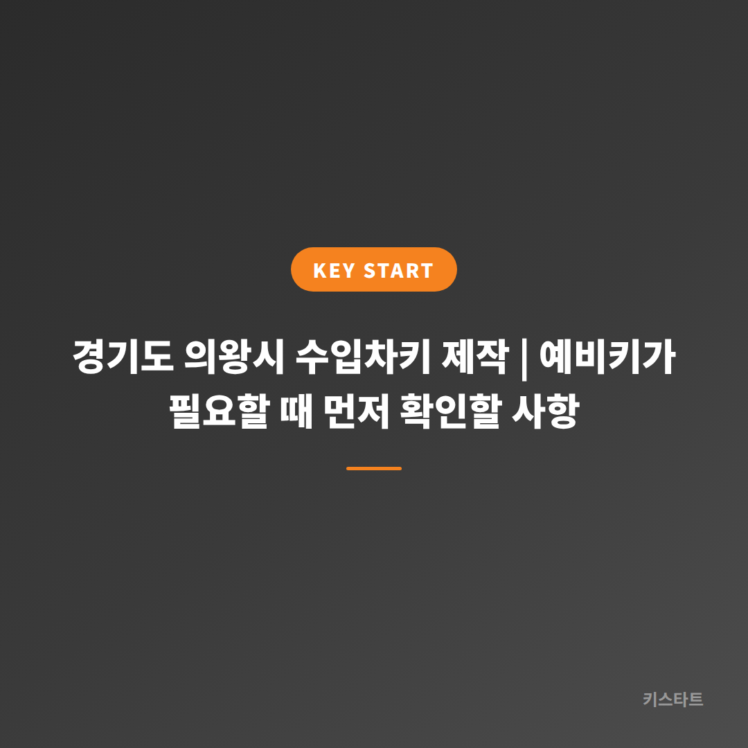 경기도 의왕시 수입차키 제작 | 예비키가 필요할 때 먼저 확인할 사항