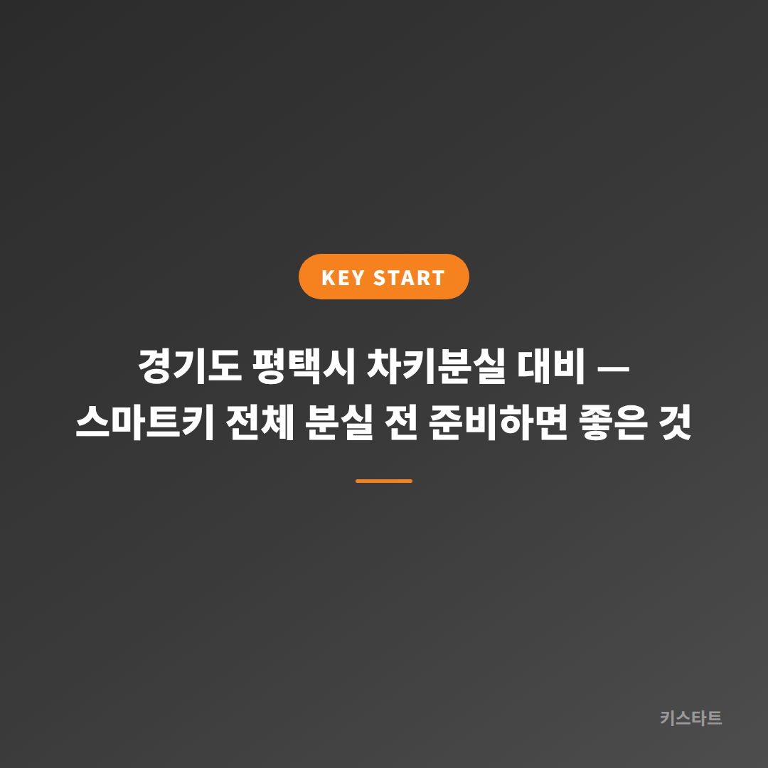 경기도 평택시 차키분실 대비 — 스마트키 전체 분실 전 준비하면 좋은 것