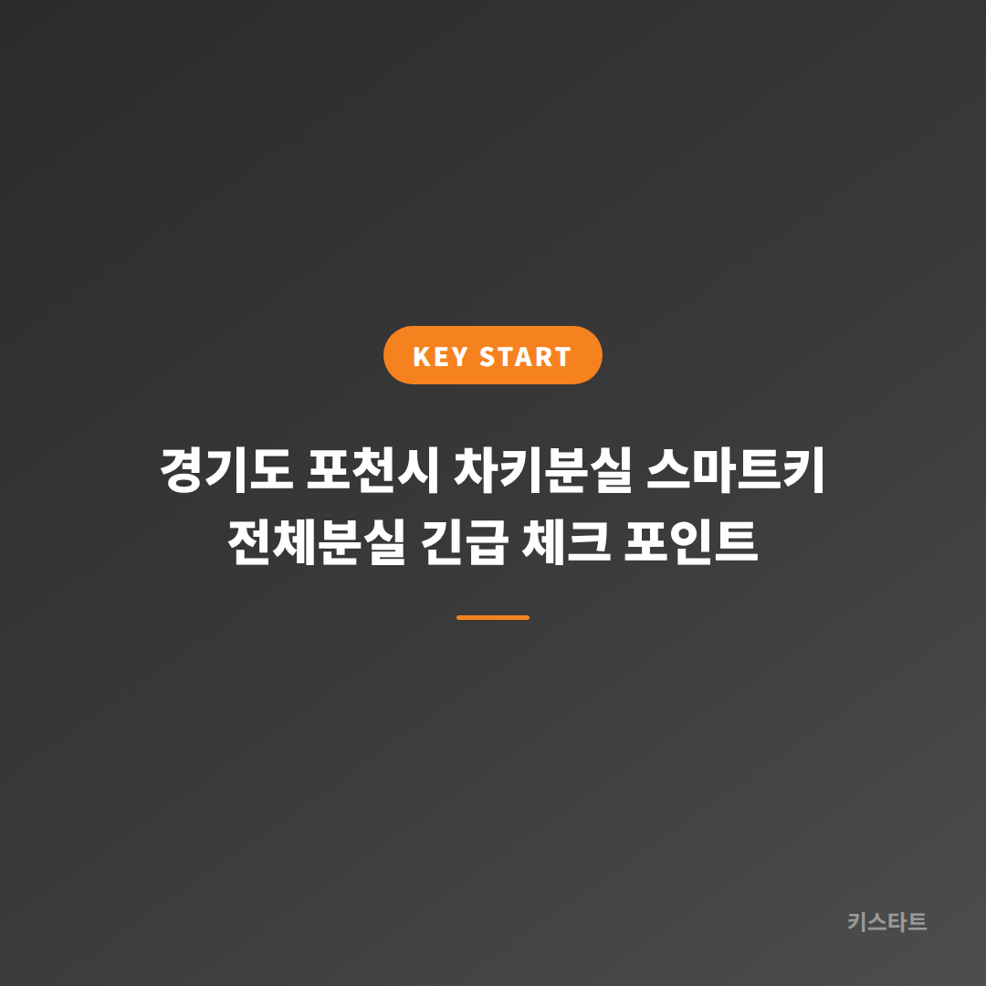 경기도 포천시 차키분실 스마트키 전체분실 긴급 체크 포인트 대표 이미지