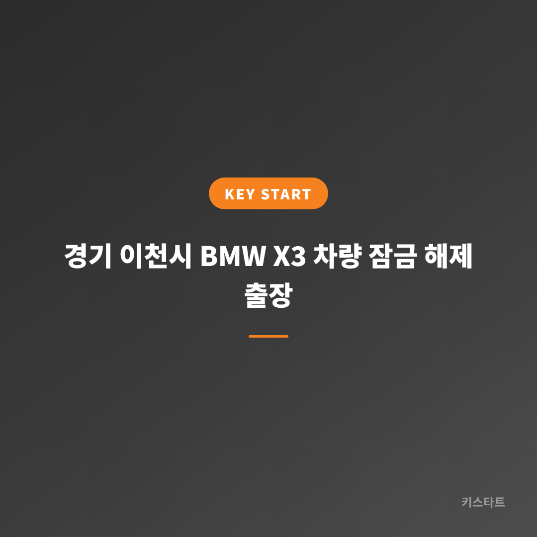 경기 이천시 BMW X3 차량 잠금 해제 출장 대표 이미지