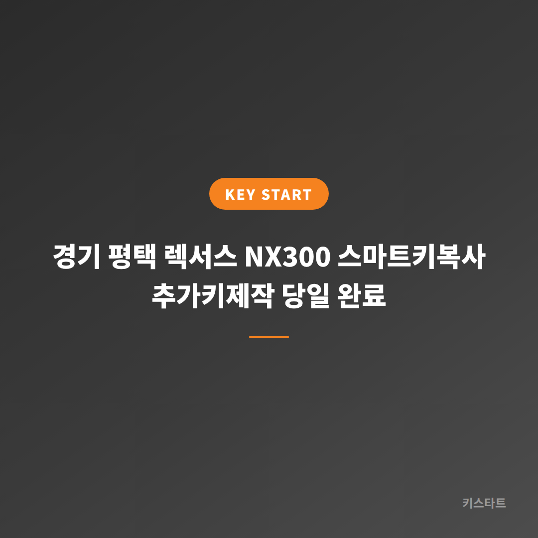 경기 평택 렉서스 NX300 스마트키복사 추가키제작 당일 완료 대표 이미지