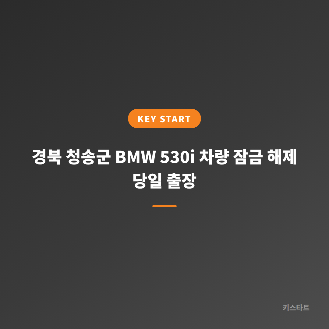 경북 청송군 BMW 530i 차량 잠금 해제 당일 출장 대표 이미지
