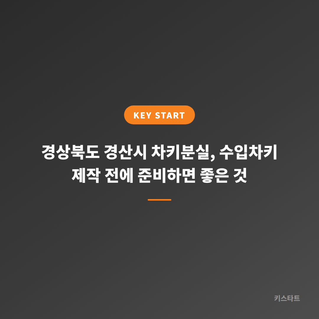 경상북도 경산시 차키분실, 수입차키 제작 전에 준비하면 좋은 것