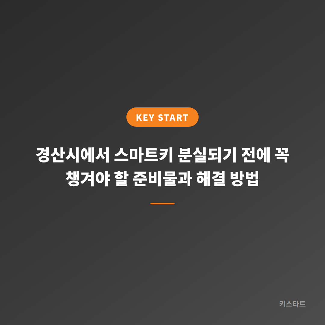 경산시에서 스마트키 분실되기 전에 꼭 챙겨야 할 준비물과 해결 방법