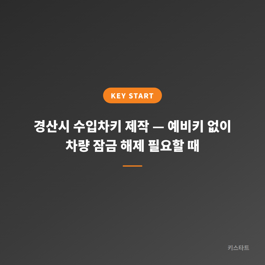 경산시 수입차키 제작 — 예비키 없이 차량 잠금 해제 필요할 때 대표 이미지