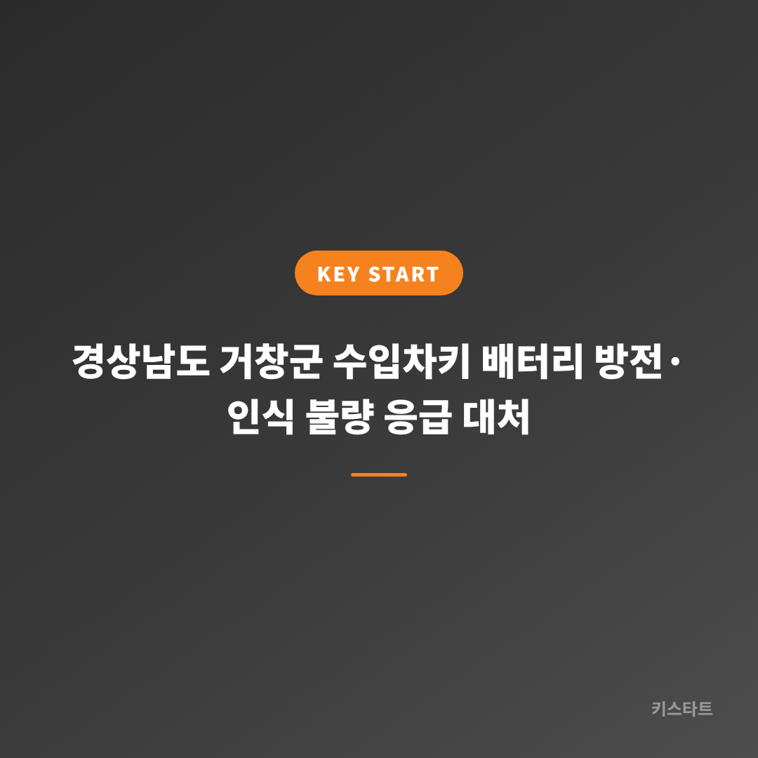 경상남도 거창군 수입차키 배터리 방전·인식 불량 응급 대처 대표 이미지