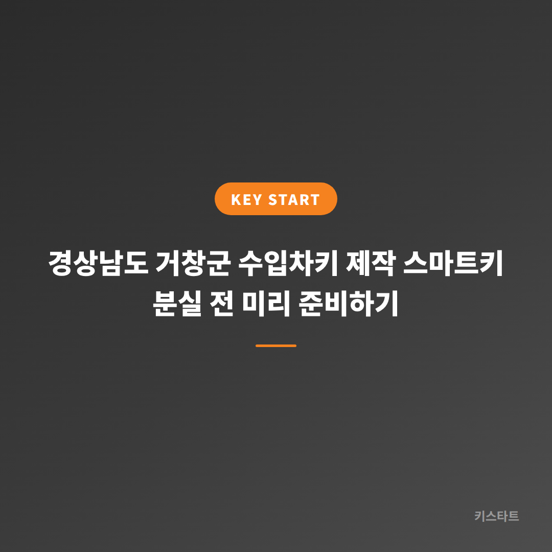 경상남도 거창군 수입차키 제작 스마트키 분실 전 미리 준비하기 대표 이미지