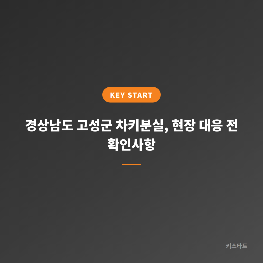 경상남도 고성군 차키분실, 현장 대응 전 확인사항