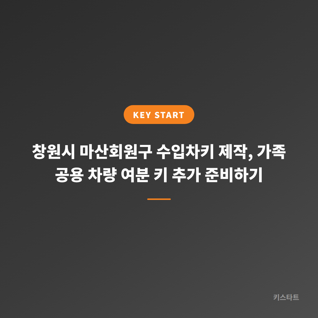 창원시 마산회원구 수입차키 제작, 가족 공용 차량 여분 키 추가 준비하기