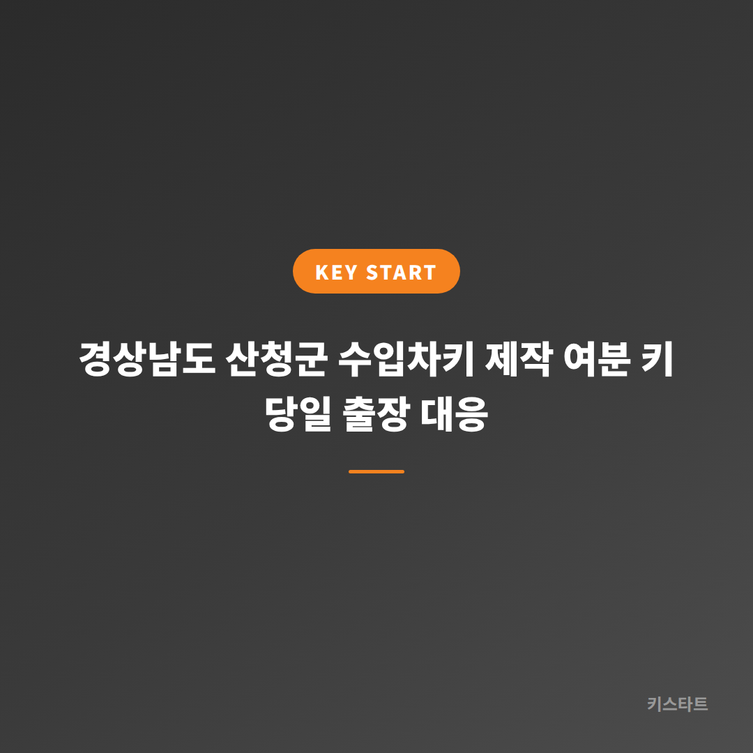 경상남도 산청군 수입차키 제작 여분 키 당일 출장 대응