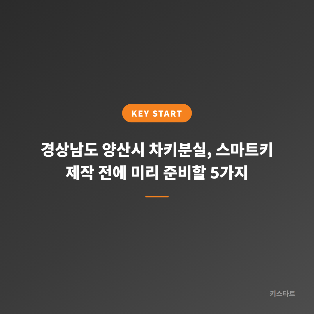 경상남도 양산시 차키분실, 스마트키 제작 전에 미리 준비할 5가지