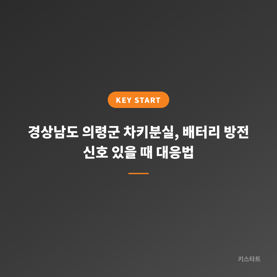 경상남도 의령군 차키분실, 배터리 방전 신호 있을 때 대응법