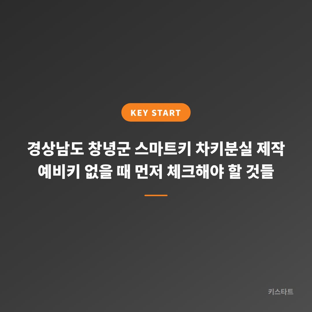경상남도 창녕군 스마트키 차키분실 제작 예비키 없을 때 먼저 체크해야 할 것들