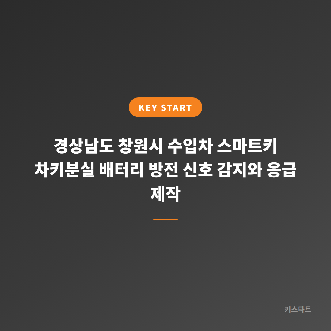 경상남도 창원시 수입차 스마트키 차키분실 배터리 방전 신호 감지와 응급 제작