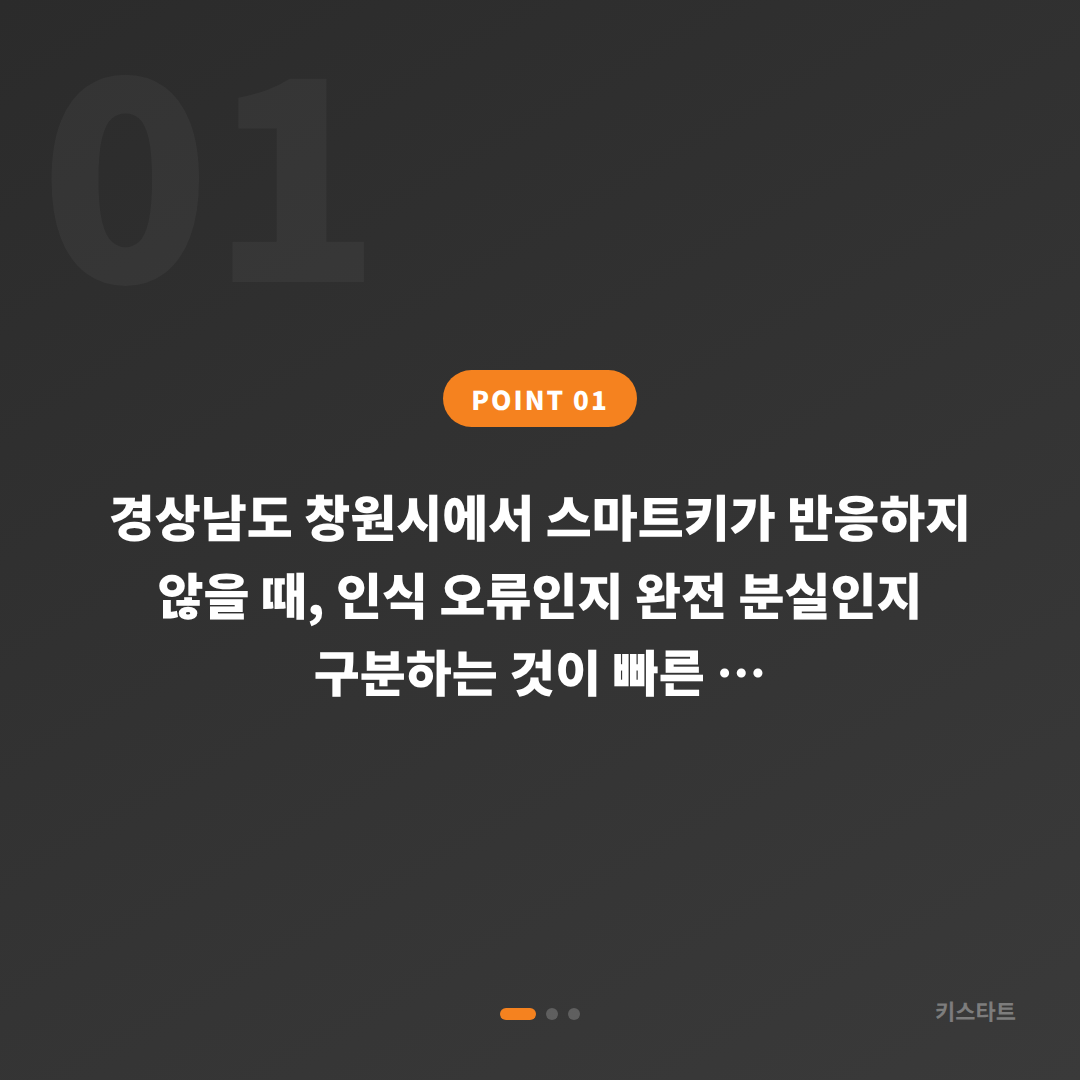 경상남도 창원시 스마트키 차키분실 인식 오류인지 완전분실인지 구분하는 방법 - 상황 요약