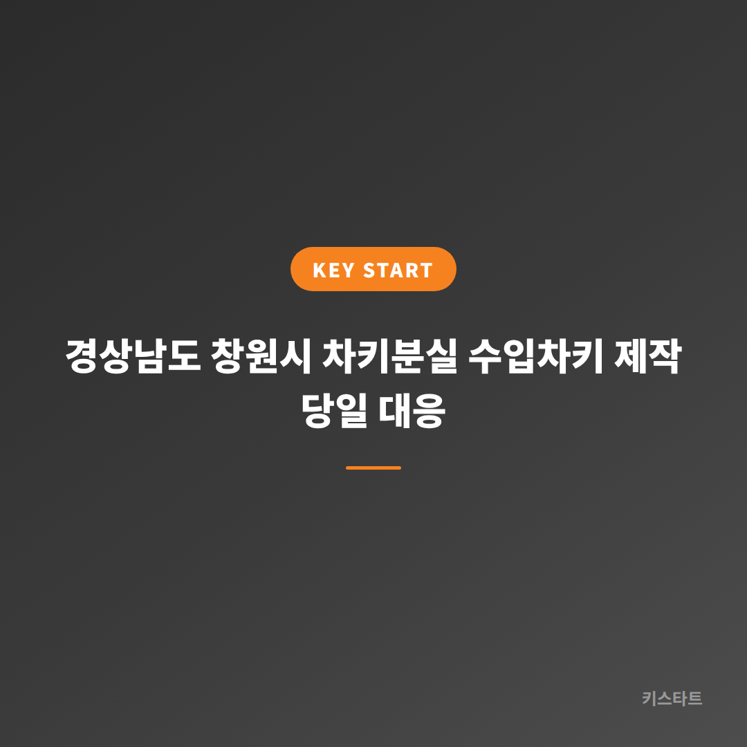 경상남도 창원시 차키분실 수입차키 제작 당일 대응
