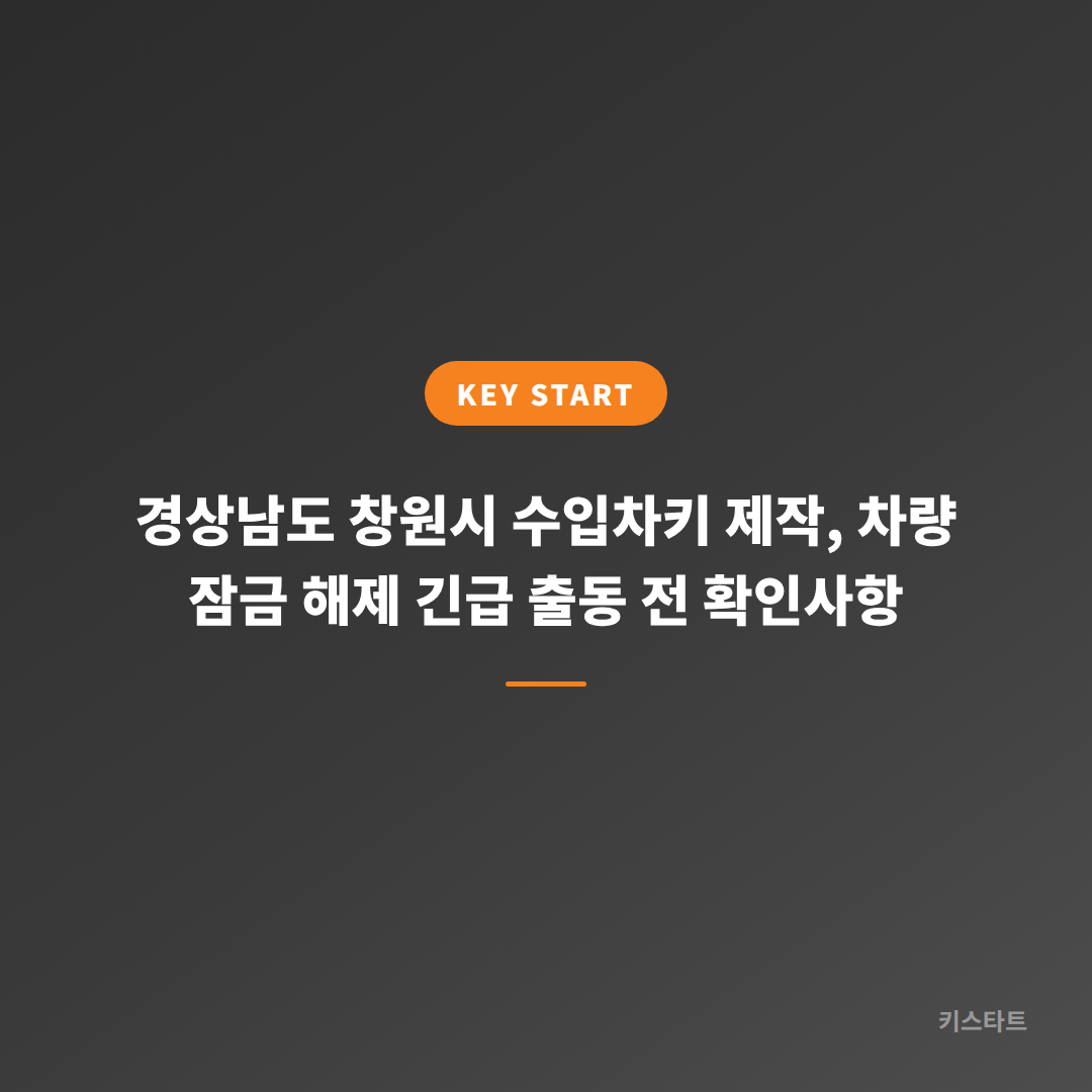 경상남도 창원시 수입차키 제작, 차량 잠금 해제 긴급 출동 전 확인사항 대표 이미지