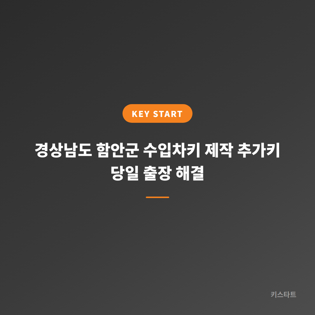 경상남도 함안군 수입차키 제작 추가키 당일 출장 해결