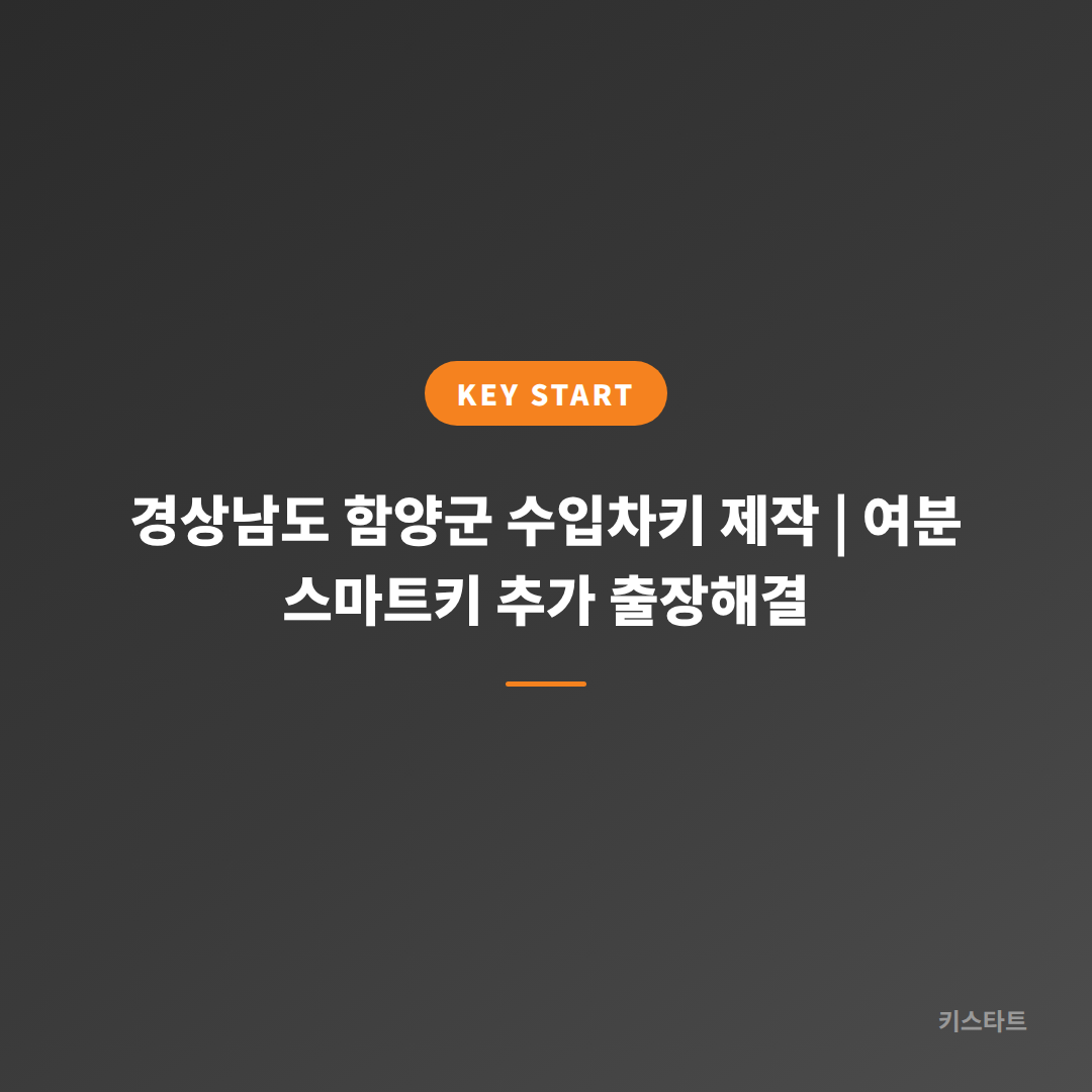 경상남도 함양군 수입차키 제작 | 여분 스마트키 추가 출장해결 대표 이미지