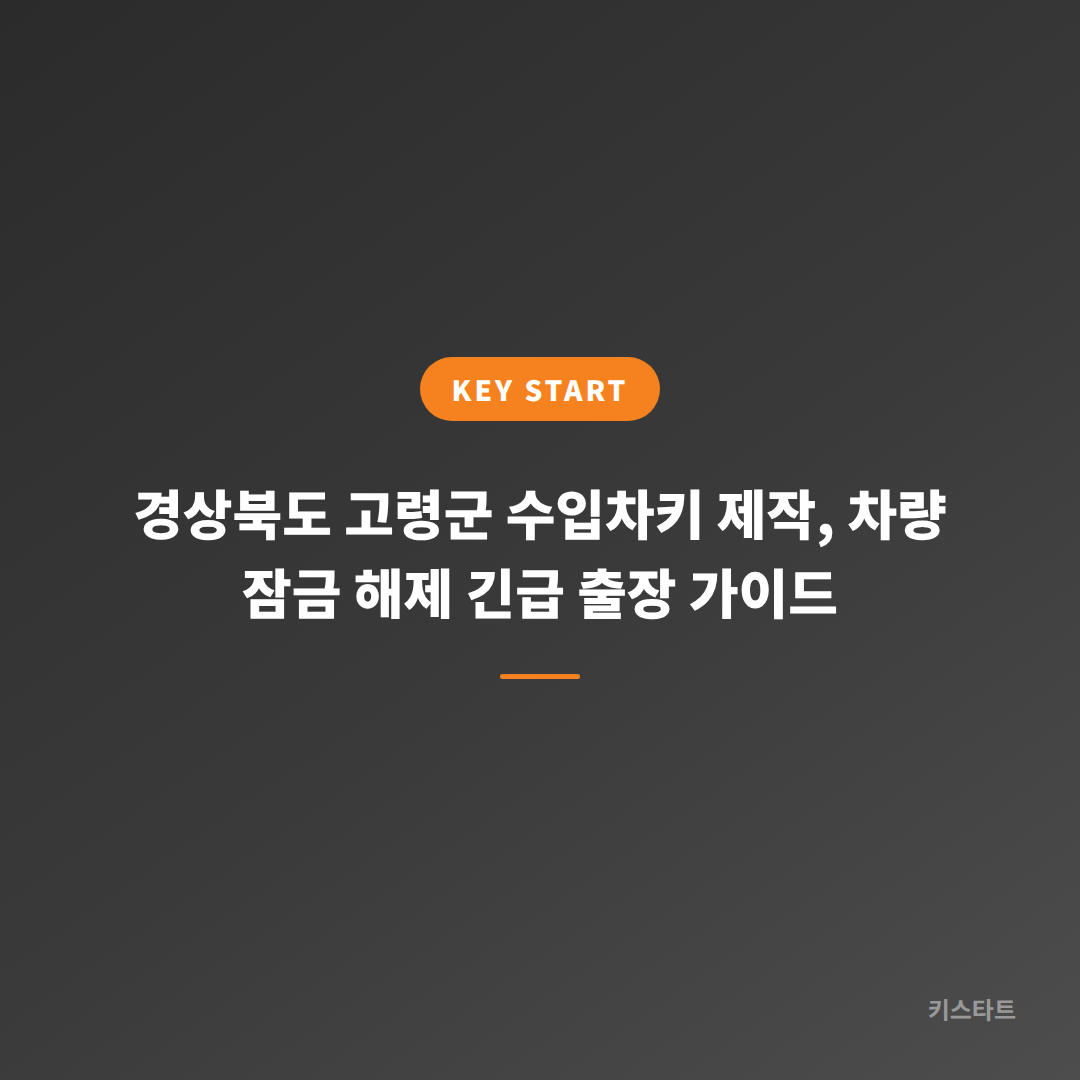 경상북도 고령군 수입차키 제작, 차량 잠금 해제 긴급 출장 가이드