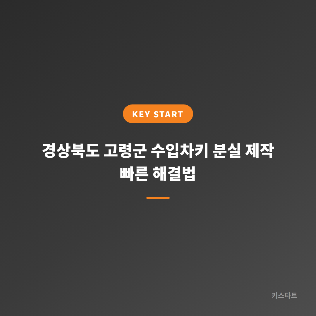 경상북도 고령군 수입차키 분실 제작 빠른 해결법