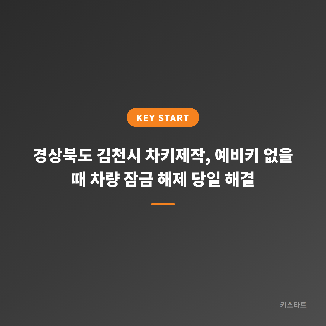 경상북도 김천시 차키제작, 예비키 없을 때 차량 잠금 해제 당일 해결