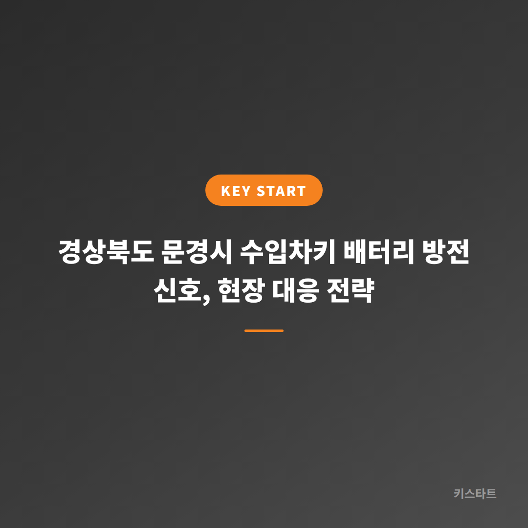 경상북도 문경시 수입차키 배터리 방전 신호, 현장 대응 전략