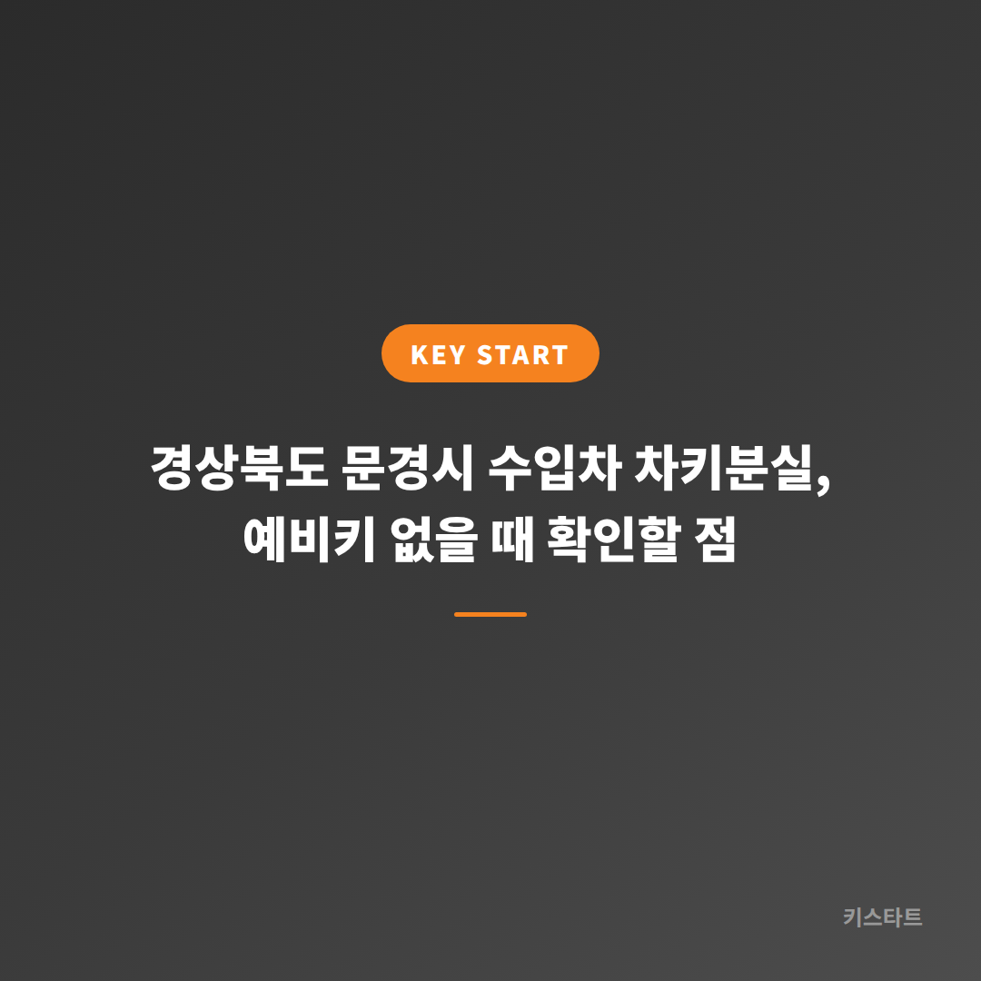 경상북도 문경시 수입차 차키분실, 예비키 없을 때 확인할 점
